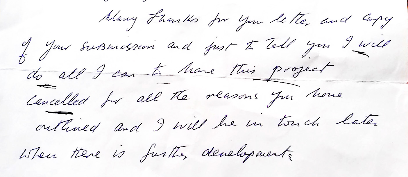 Section of Michael Fitz letter to Mary Margaret